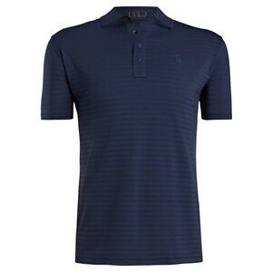 NWT G/Fore Men's Perforated Wide Stripe Polo - Twilight XXL